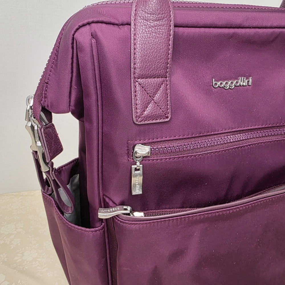 Baggallini Purple Nolita Convertible Backpack Tote RFID - Picture 3 of 12
